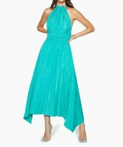 Coupon 😍 Ramy Brook Delaney Halter Maxi 👗 Dress in Oasis for 👩 women 😀