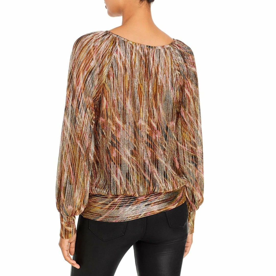 Hot Sale 😍 Ramy Brook Lucille 👩 Womens Metallic Sheer Blouse 🌟 2 Hot Sale 😍 Ramy Brook Lucille 👩 Womens Metallic Sheer Blouse 🌟 - Image 2