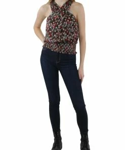 Flash Sale 👍 Ramy Brook 👩 Womens Floral Print Sheer Blouse 👏