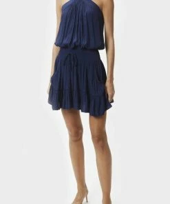 Best deal ⌛ Ramy Brook Ziggy Halter Mini 👗 Dress in Spring Navy for 👩 women 🎉