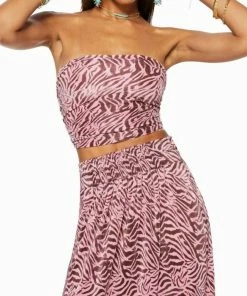 Discount 💯 Ramy Brook Adella Strapless Crop Top in Flirt for 👩 women 🧨
