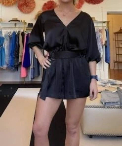 Cheapest 😉 Ramy Brook Marc Belted Romper in Black for 👩 women 😉