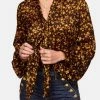 Brand new 👍 Ramy Brook Billie Long Sleeve Blouse In Honey Black for 👩 women 🛒