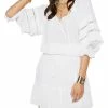 Coupon ✨ Ramy Brook Randi 👩 Womens Three-Quarter Sleeves Tie Front Mini 👗 Dress 🌟