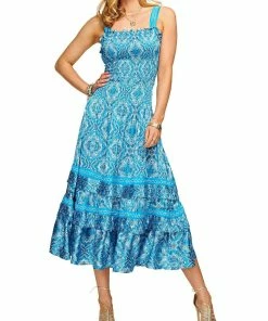 New 🥰 Ramy Brook 👩 Womens Printed Calf Midi 👗 Dress 😉