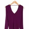 Budget ✔️ Ramy Brook Janelle V-Neck Ribbed Sweater in Mulberry for 👩 women 🔥