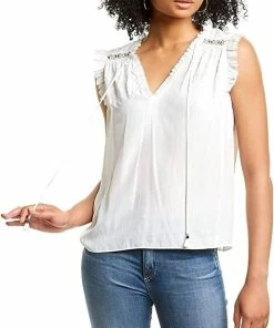 Brand new 😀 Ramy Brook Perri Sleeveless Embroidered Top In Cream for 👩 women ⭐