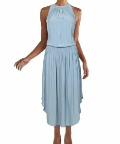 Coupon 😉 Ramy Brook Audrey 👩 Womens Halter Drop Waist Midi 👗 Dress 🌟