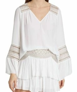 Cheapest 🔥 Ramy Brook Curtis Embroidered Tunic Top in Ivory for 👩 women 🌟